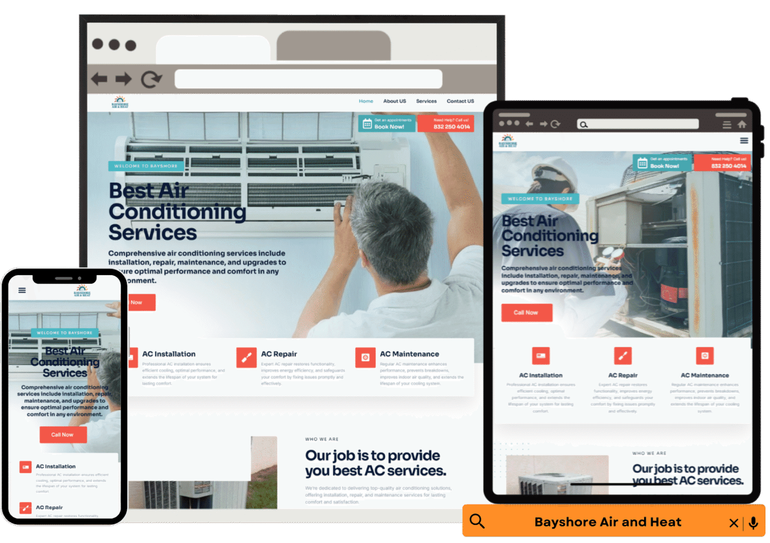 Arctic Air Heating & Cooling website preview