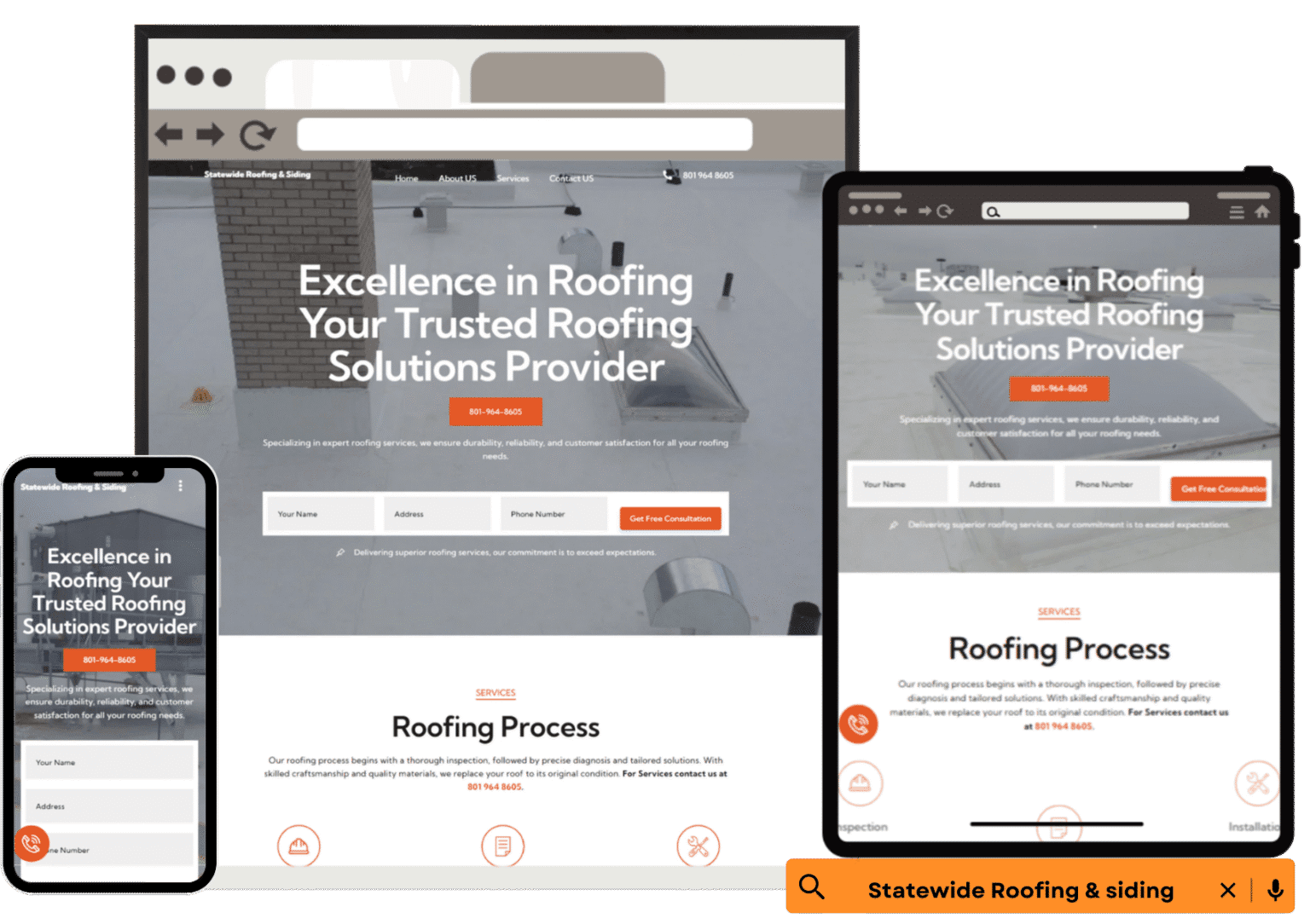 Guardian Roof & Siding website preview
